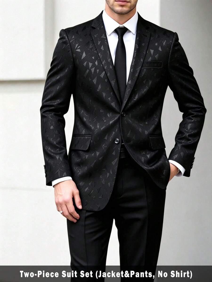 Muški set od sakoa i pantalona, slim fit, klasičan luksuzni stil, formalni, Old Money