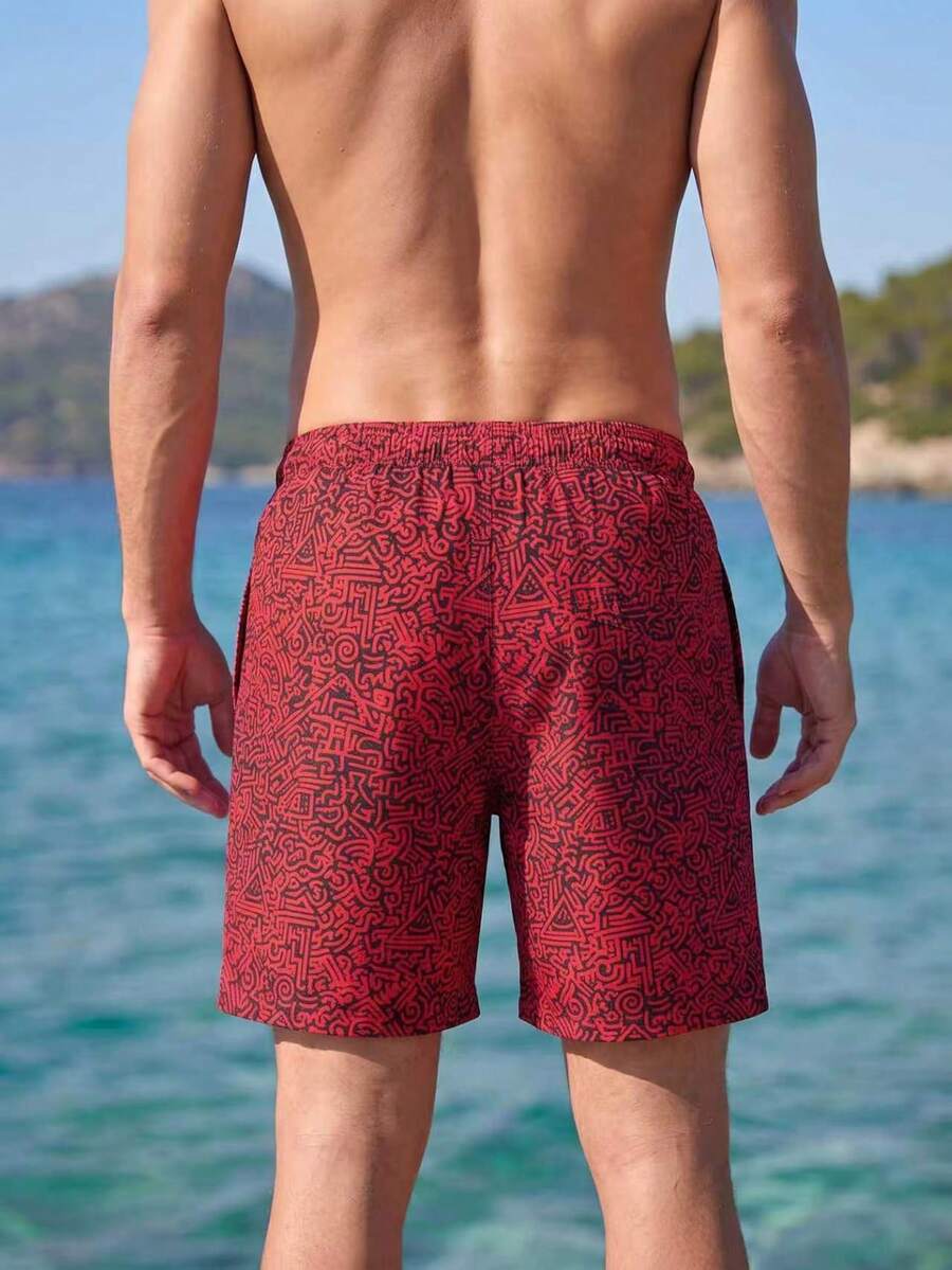 Muški šorts za plažu  i odmor sa perticom u struku, džepovima i gradijent bojama