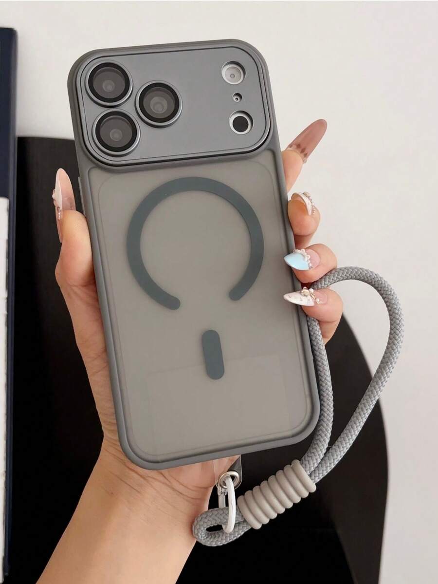 Luksuzna mat providna maska za telefon  sa kratkom trakom za kačenje, kompatibilna sa iPhone 18 17 Pro Max AIR 16 15 14 13 12 11 Pro Max Plus