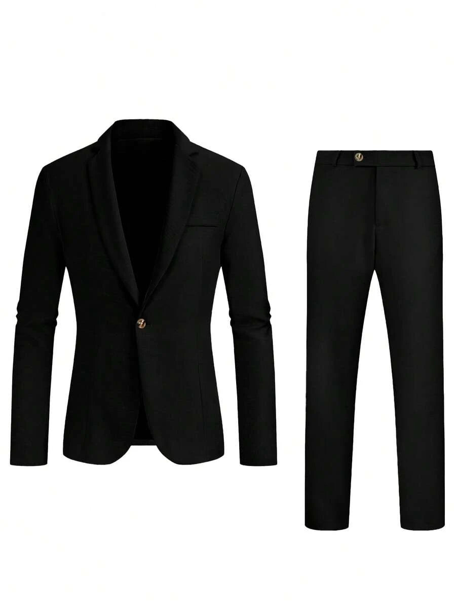 Muški formalni komolet od dva dela sa sako i pantalonama u jednoj boji, slim fit