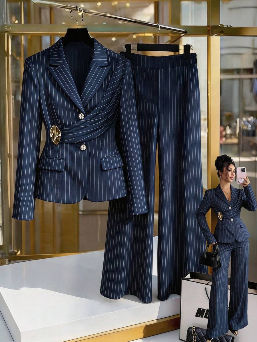 Elegantni ženski set od 2 komada za proleće, šik pantalone