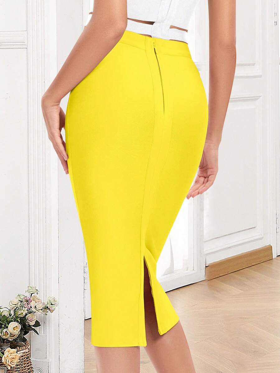 Ženska elegantna uska suknja srednje dužine
