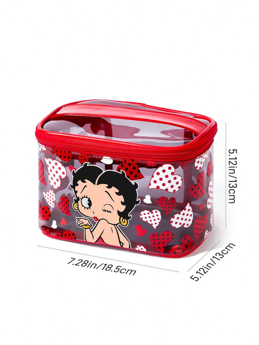 Betty Boop 1 kom set lagane kozmetičke torbe od poliesterskih vlakana sa štampanim crtanim uzorkom