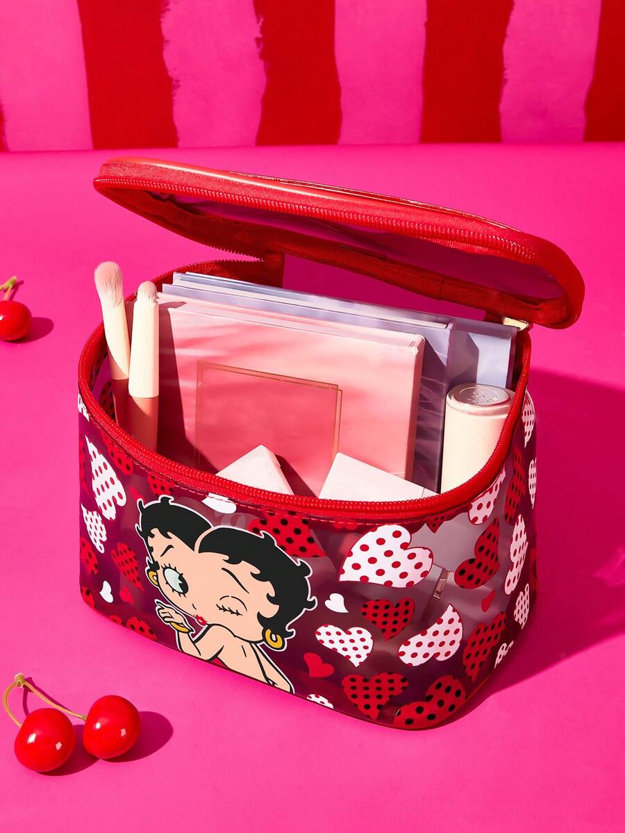 Betty Boop 1 kom set lagane kozmetičke torbe od poliesterskih vlakana sa štampanim crtanim uzorkom