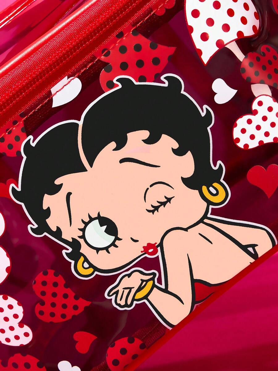 Betty Boop 1 kom set lagane kozmetičke torbe od poliesterskih vlakana sa štampanim crtanim uzorkom