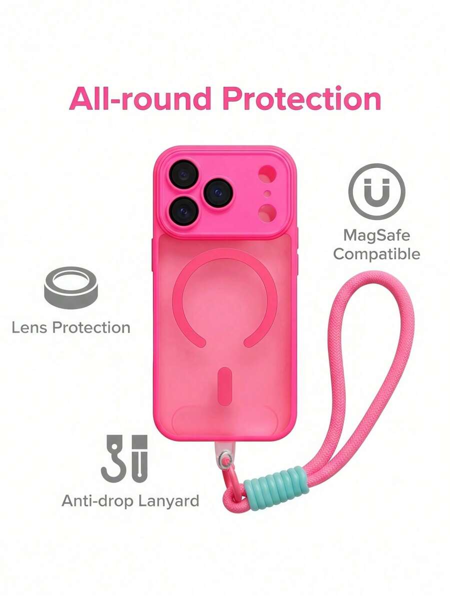 Luksuzna mat providna maska za telefon  sa kratkom trakom za kačenje, kompatibilna sa iPhone 18 17 Pro Max AIR 16 15 14 13 12 11 Pro Max Plus