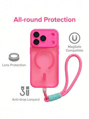 Luksuzna mat providna maska za telefon  sa kratkom trakom za kačenje, kompatibilna sa iPhone 18 17 Pro Max AIR 16 15 14 13 12 11 Pro Max Plus