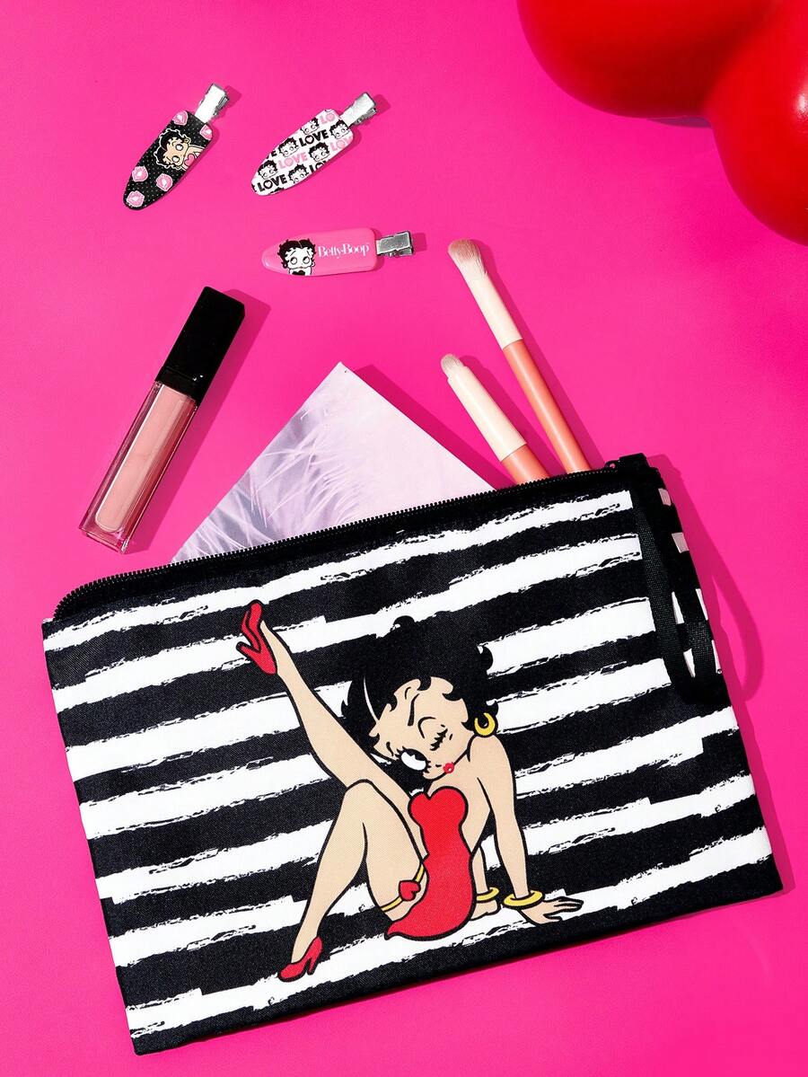 Betty Boop 1 kom set lagane kozmetičke torbe od poliesterskih vlakana sa štampanim crtanim uzorkom