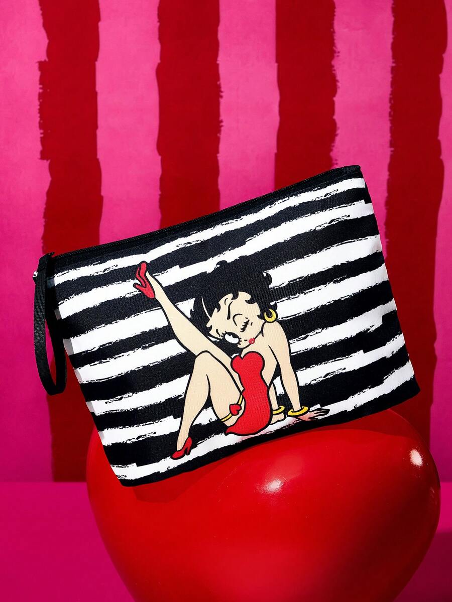 Betty Boop 1 kom set lagane kozmetičke torbe od poliesterskih vlakana sa štampanim crtanim uzorkom