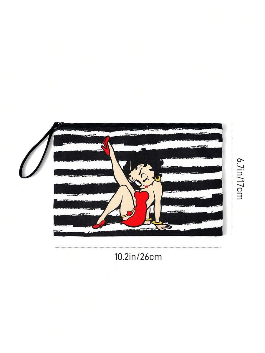 Betty Boop 1 kom set lagane kozmetičke torbe od poliesterskih vlakana sa štampanim crtanim uzorkom