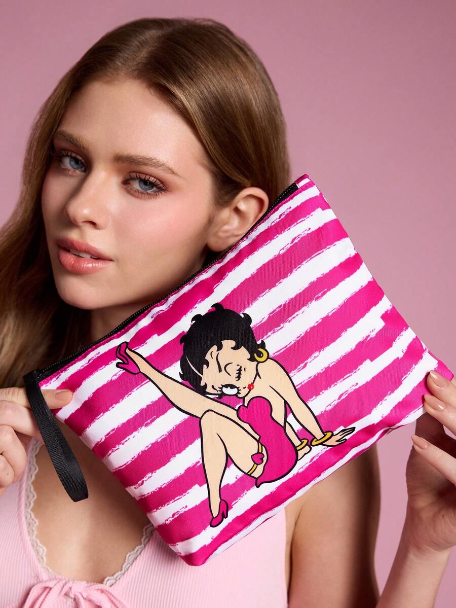Betty Boop 1 kom set lagane kozmetičke torbe od poliesterskih vlakana sa štampanim crtanim uzorkom