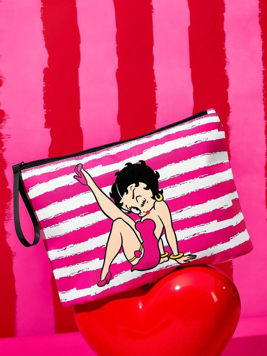 Betty Boop 1 kom set lagane kozmetičke torbe od poliesterskih vlakana sa štampanim crtanim uzorkom