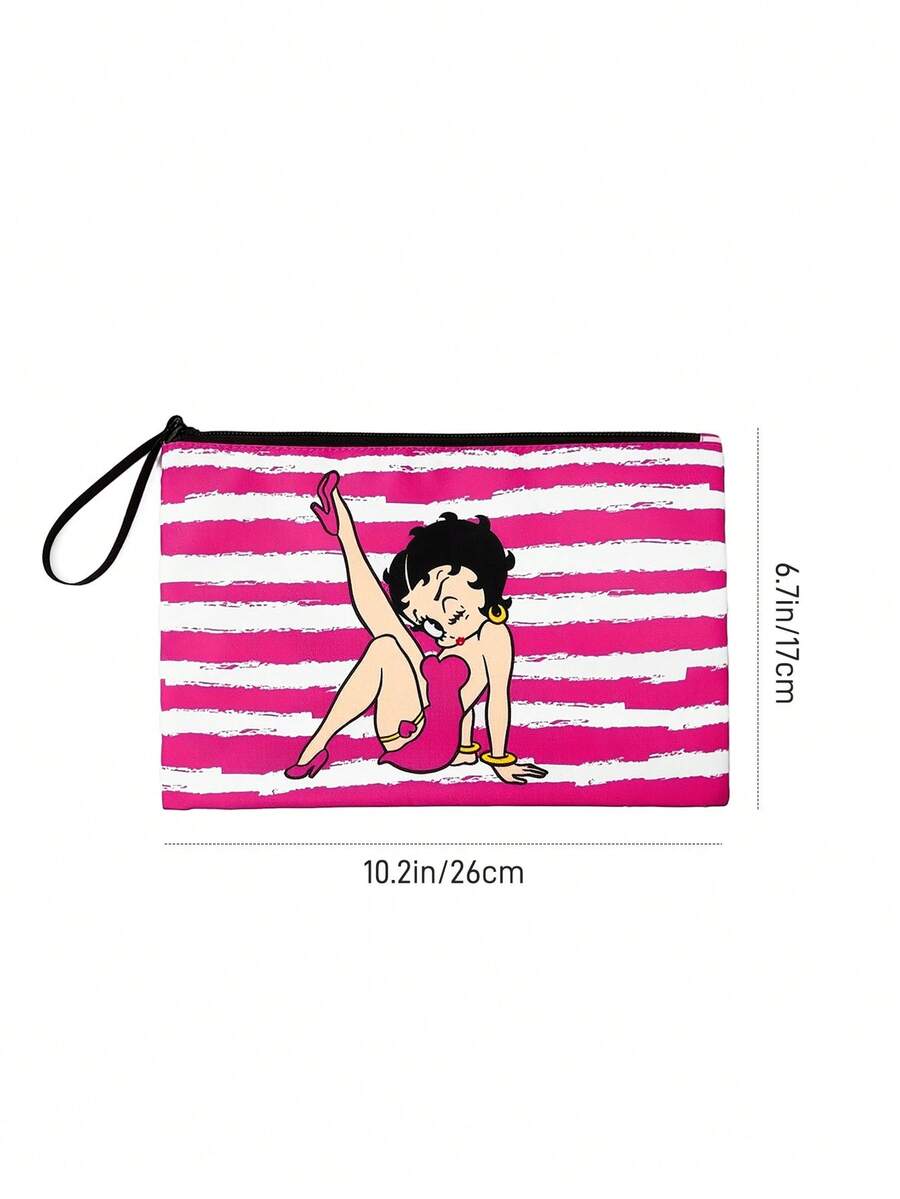 Betty Boop 1 kom set lagane kozmetičke torbe od poliesterskih vlakana sa štampanim crtanim uzorkom