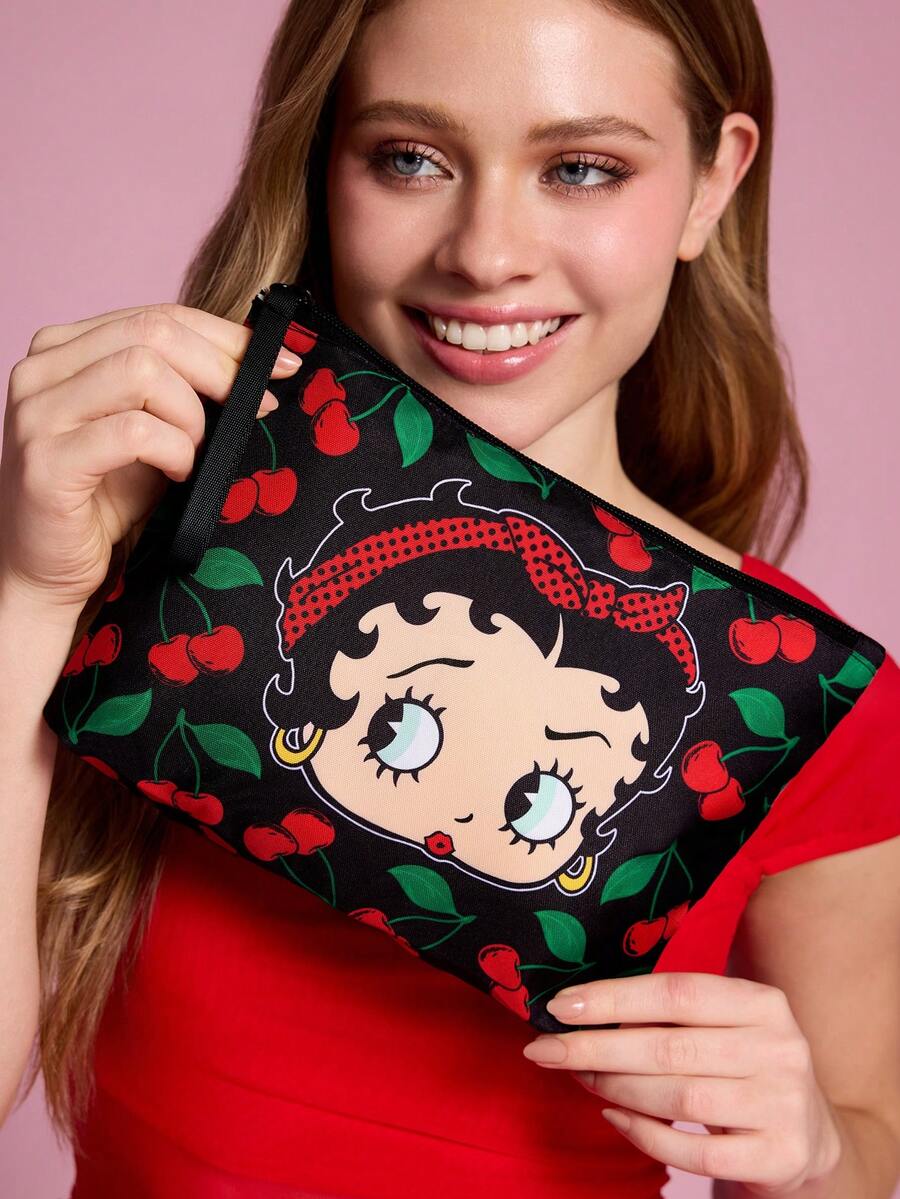 Betty Boop 1 kom set lagane kozmetičke torbe od poliesterskih vlakana sa štampanim crtanim uzorkom
