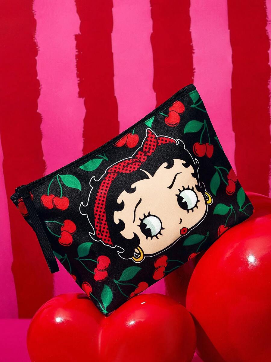 Betty Boop 1 kom set lagane kozmetičke torbe od poliesterskih vlakana sa štampanim crtanim uzorkom
