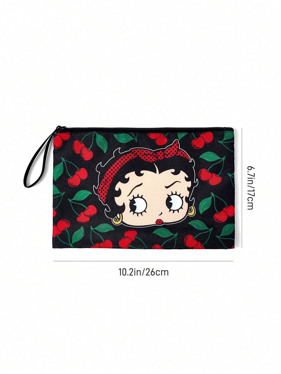 Betty Boop 1 kom set lagane kozmetičke torbe od poliesterskih vlakana sa štampanim crtanim uzorkom