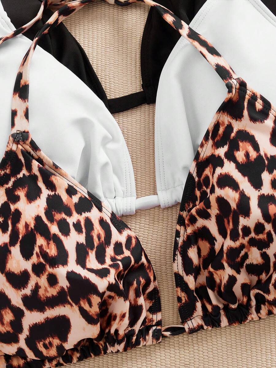 Ženski bikini set od 3 dela plus size,višebojni