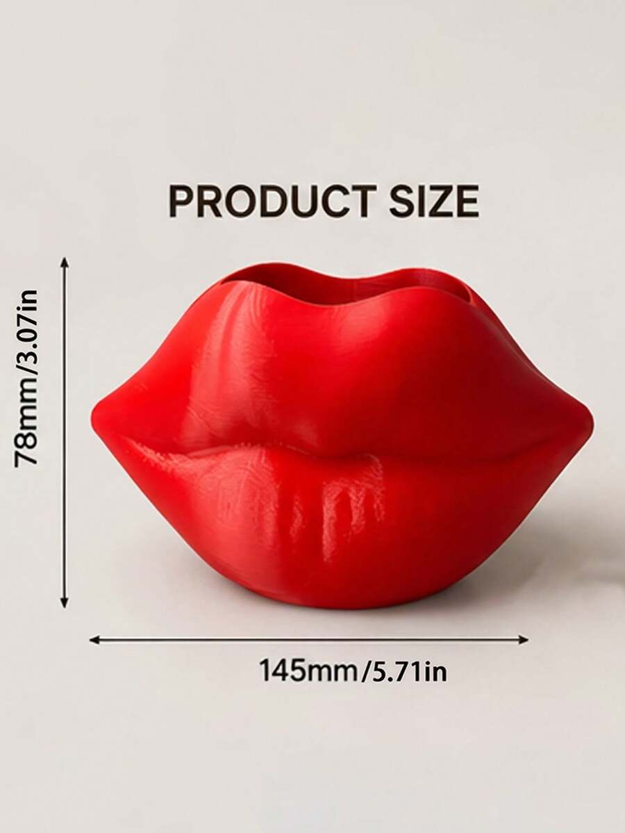 3D štampani držač za četkice za šminkanje u obliku usana, dekorativna kutija za odlaganje