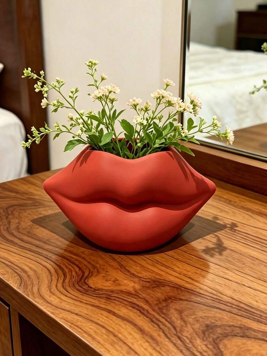 3D štampani držač za četkice za šminkanje u obliku usana, dekorativna kutija za odlaganje