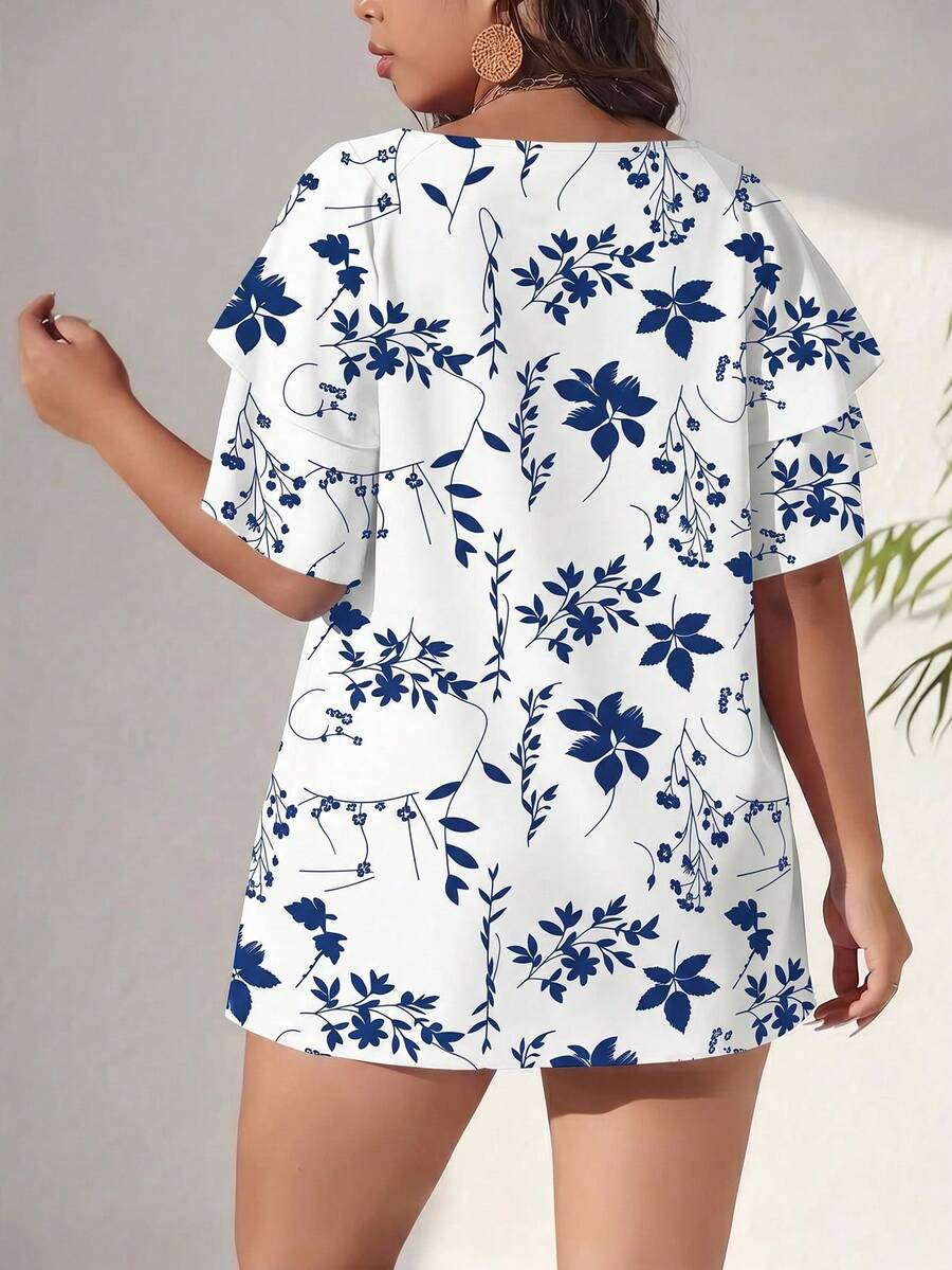 Ženska ležerna majica za plus size veličine sa printom srca