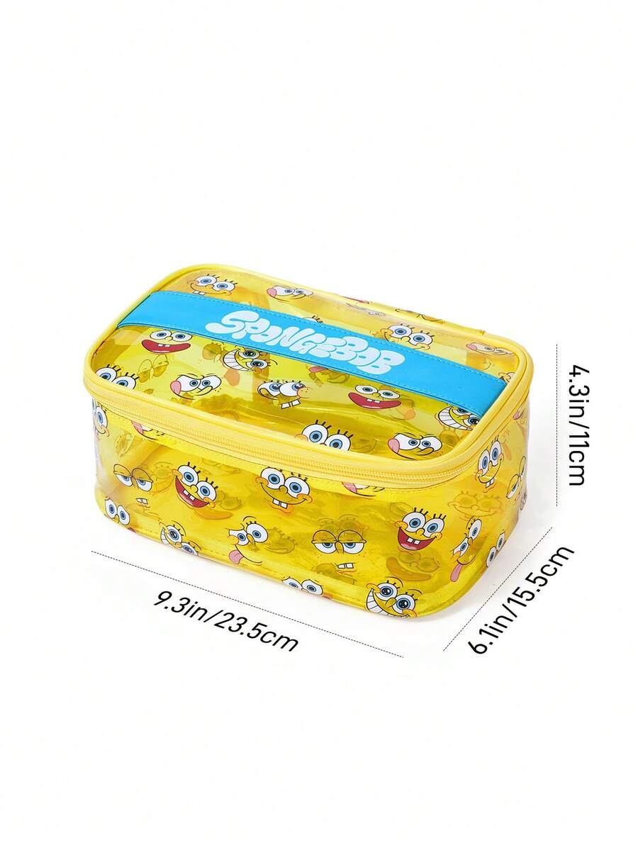 SpongeBob SquarePants  lagana PVC torbica za šminku sa printom crtanog lika i šljokicama