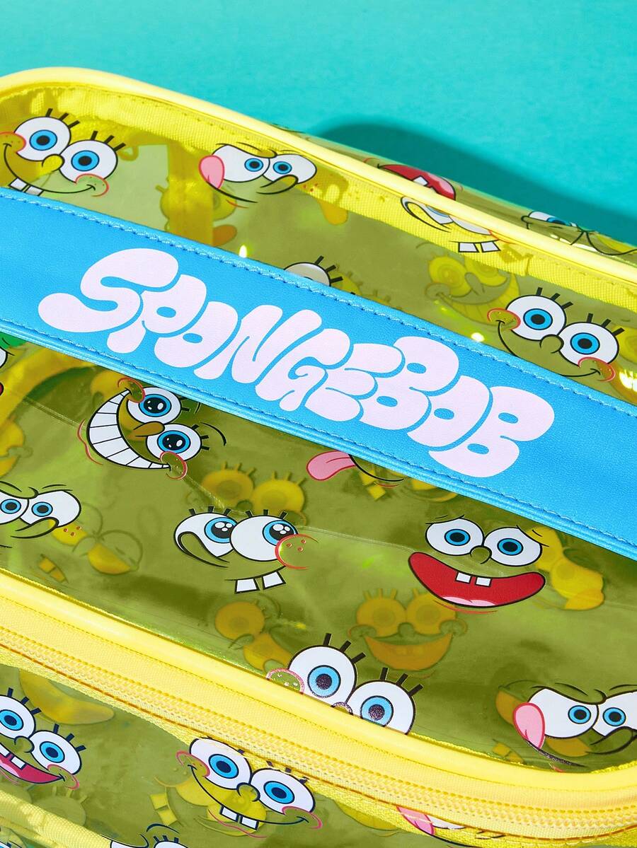 SpongeBob SquarePants  lagana PVC torbica za šminku sa printom crtanog lika i šljokicama