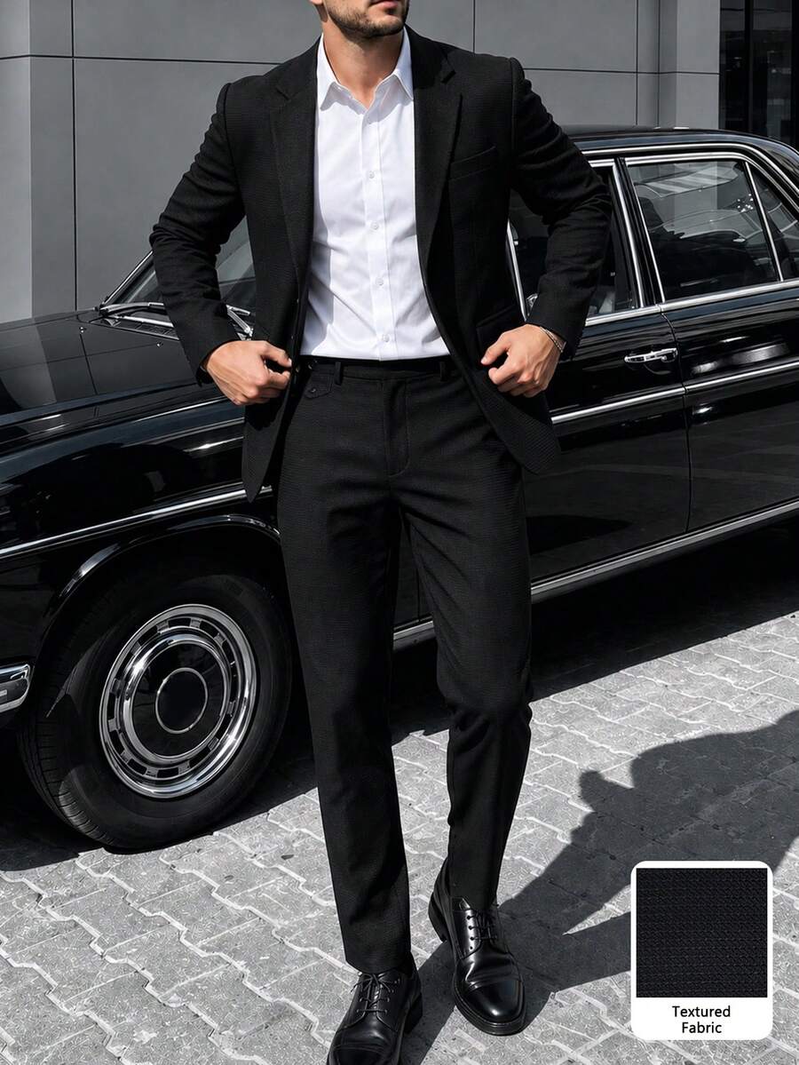 Muški formalni komolet od dva dela sa sako i pantalonama u jednoj boji, slim fit