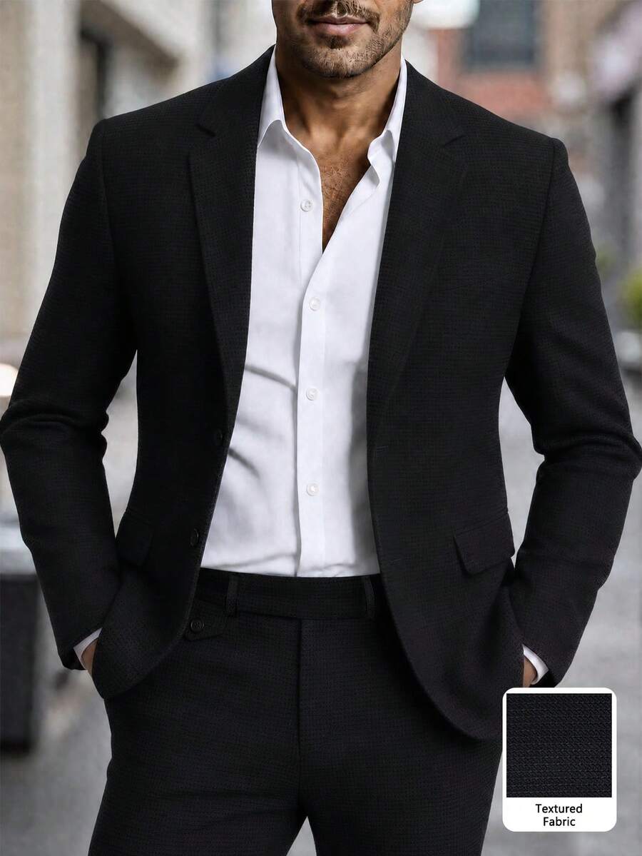 Muški formalni komolet od dva dela sa sako i pantalonama u jednoj boji, slim fit