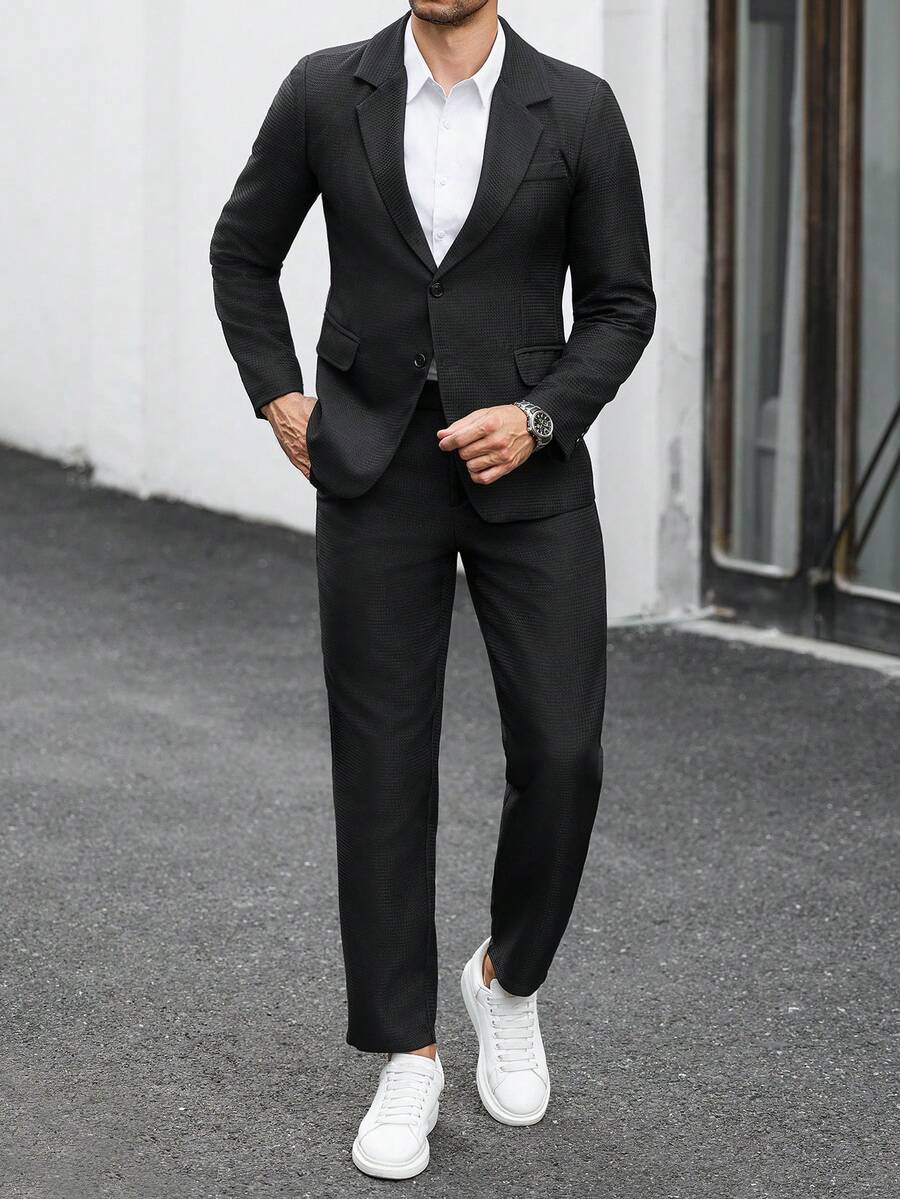 Muški formalni komolet od dva dela sa sako i pantalonama u jednoj boji, slim fit