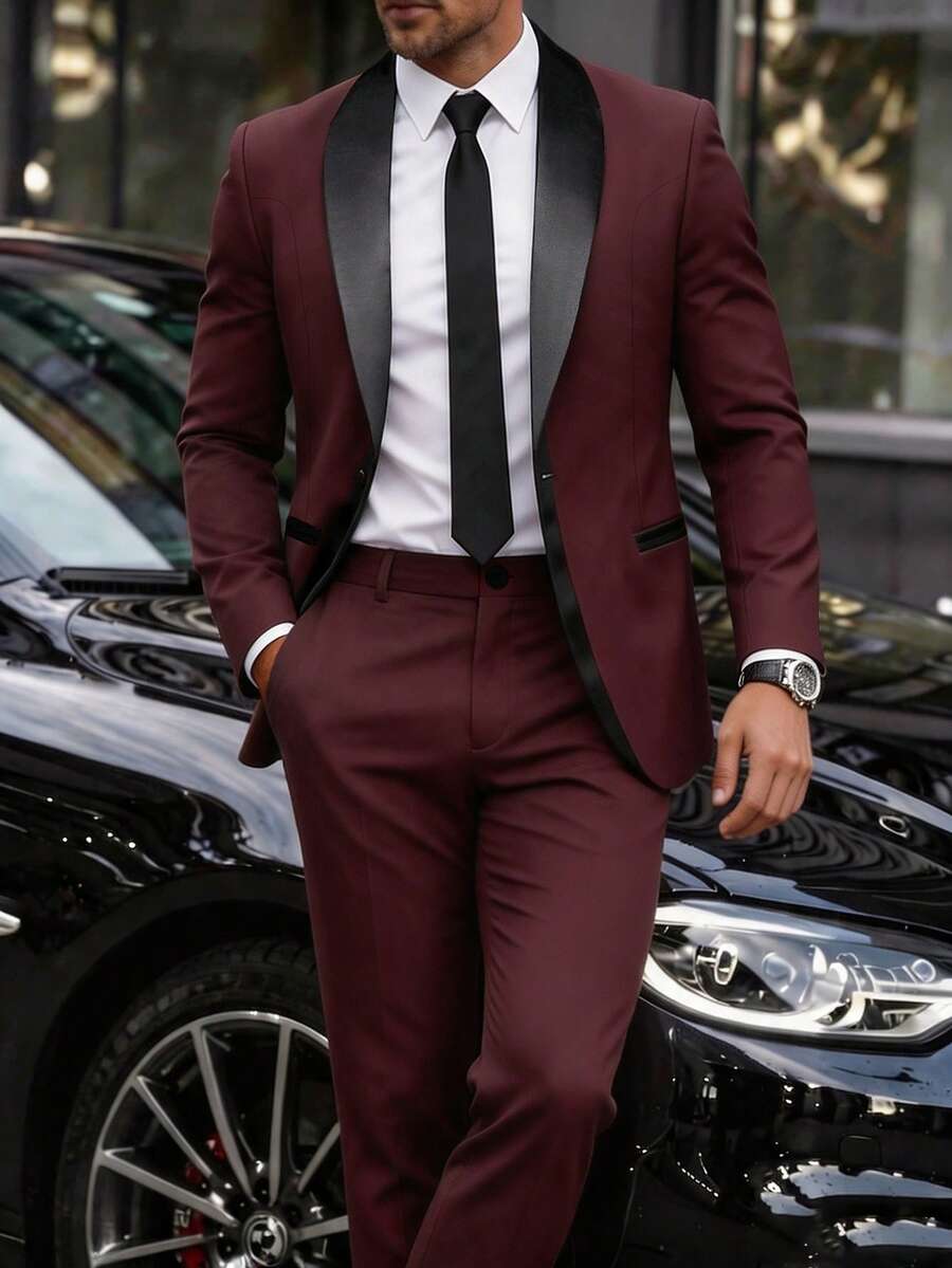 Muško odelo od 2 dela sa jednim dugmetom, slim fit, formalno