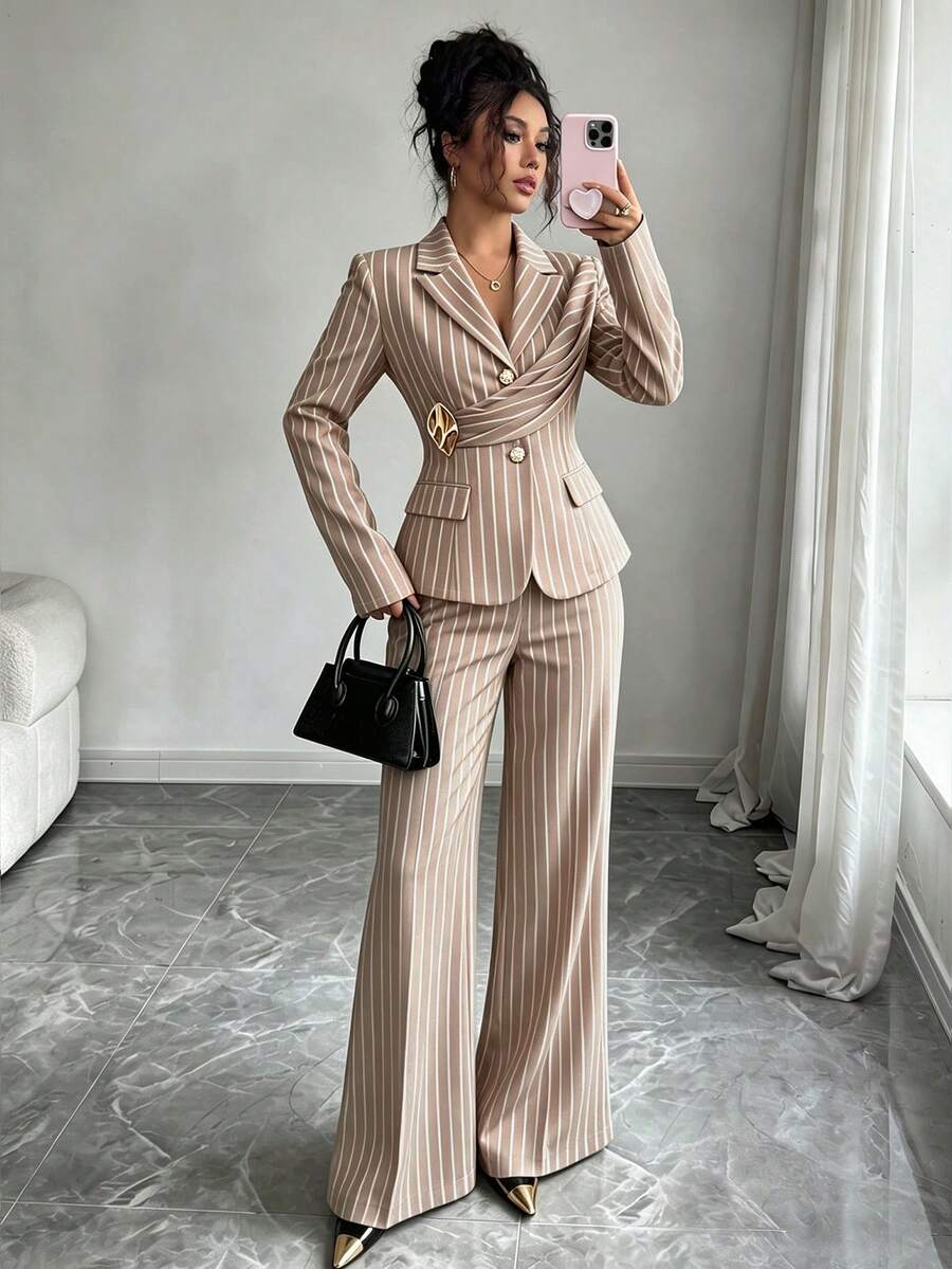 Elegantni ženski set od 2 komada za proleće, šik pantalone