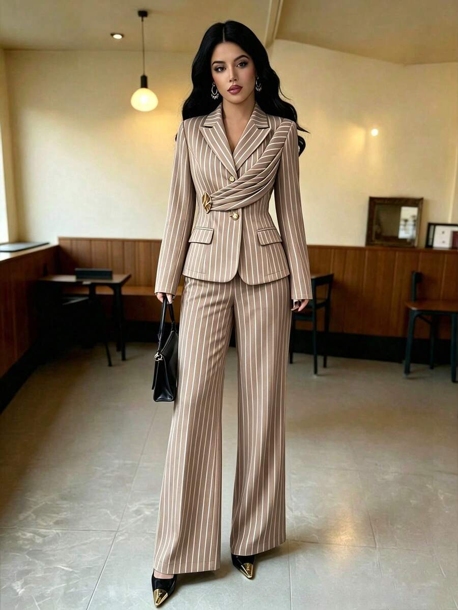 Elegantni ženski set od 2 komada za proleće, šik pantalone