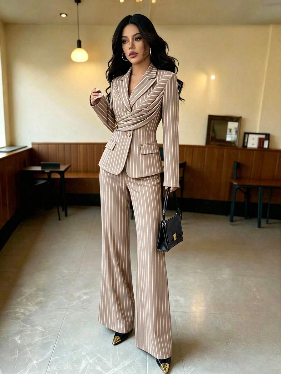 Elegantni ženski set od 2 komada za proleće, šik pantalone