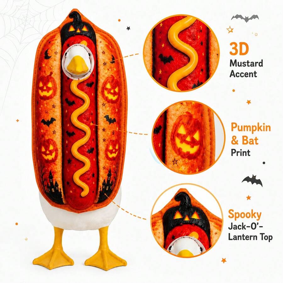 Hallowin kostim u obliku hot dog-a
