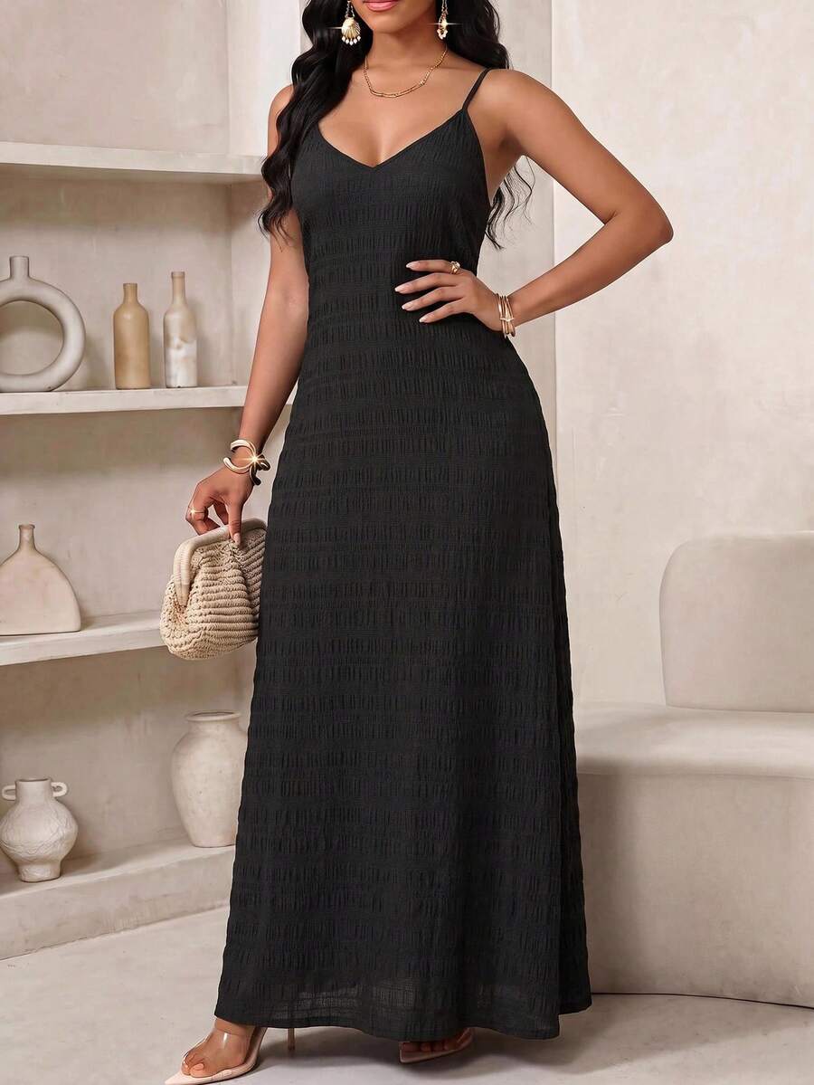 Lady Haljina sa tankim kaiš-bretelama i printom sa šljokicama, plus size