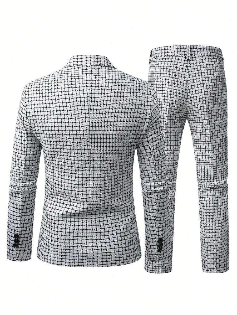 Muški poslovno-ležerni komplet  sa dugim rukavima, sako na kopčanje i ležerne pantalone sa džepovima