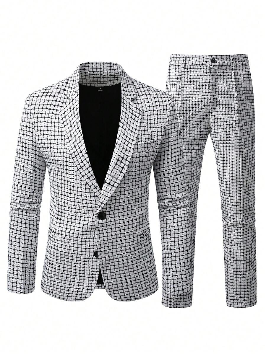 Muški poslovno-ležerni komplet  sa dugim rukavima, sako na kopčanje i ležerne pantalone sa džepovima