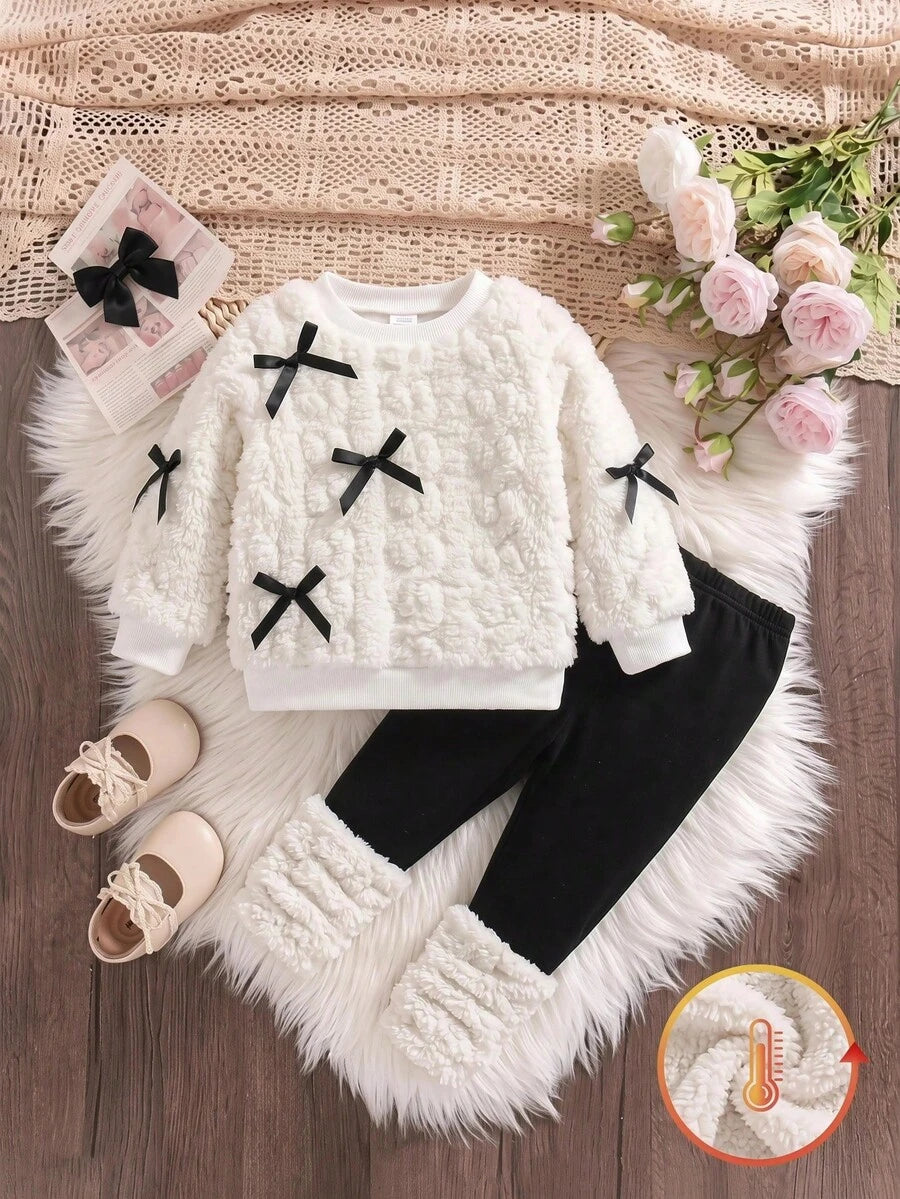 Set od 3 komada za devojčice, udobna jesenja/zimska moda, svež i sladak stil princeze