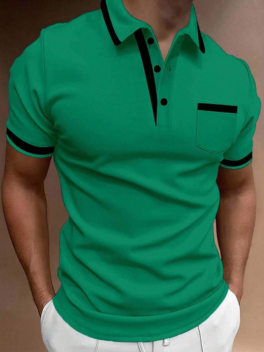 Muška formalna polo majica od pamuka sa kontrastnim detaljima
