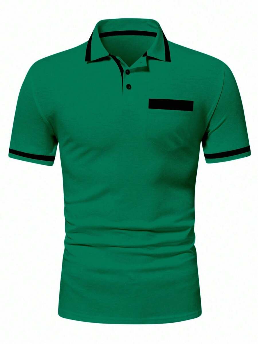 Muška formalna polo majica od pamuka sa kontrastnim detaljima