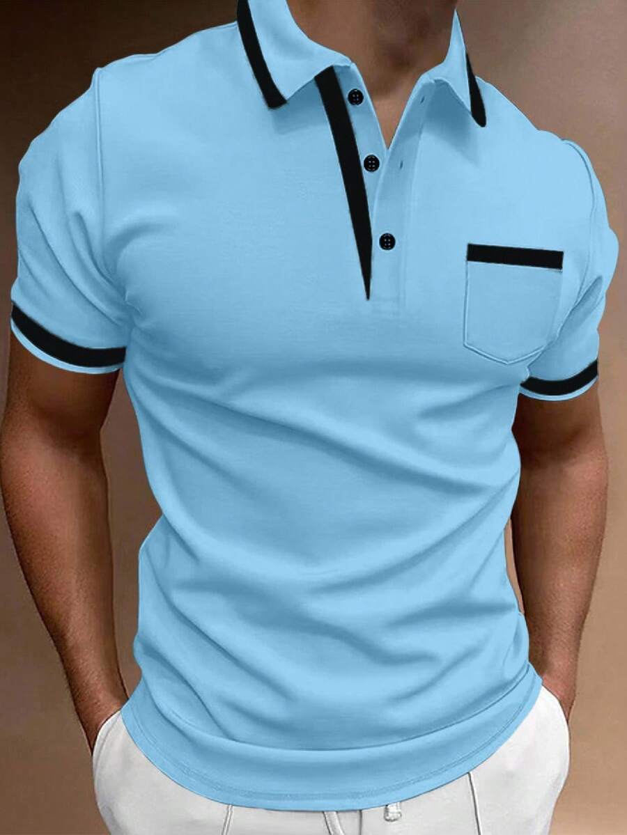 Muška formalna polo majica od pamuka sa kontrastnim detaljima
