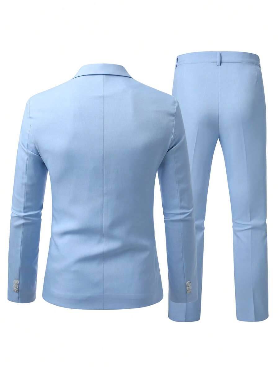 Muški poslovno-ležerni komplet  sa dugim rukavima, sako na kopčanje i ležerne pantalone sa džepovima