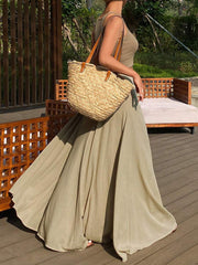 Ženska duga suknja u kišobran kroju, široka, jednobojna, elegantna