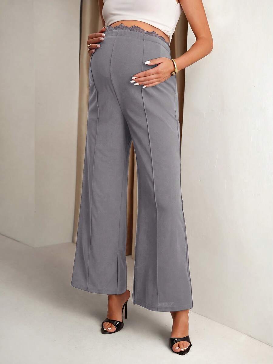 Crne letnje pantalone za trudnice, udobne