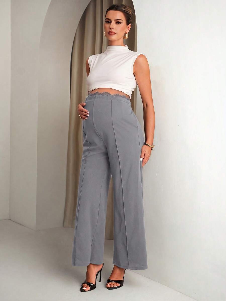 Crne letnje pantalone za trudnice, udobne