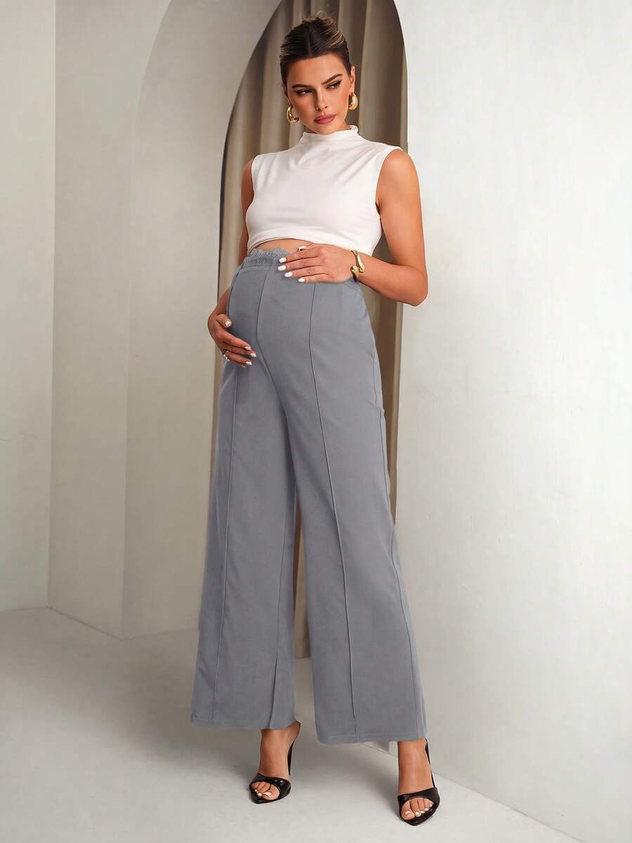 Crne letnje pantalone za trudnice, udobne