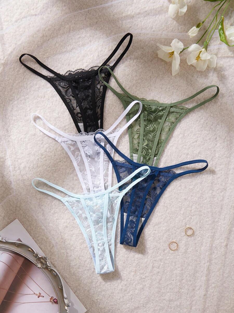 5 kom/pakovanje seksi ženske gaćice G-string od čipke, prozračne i udobne
