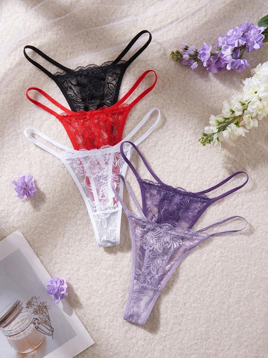 5 kom/pakovanje seksi ženske gaćice G-string od čipke, prozračne i udobne