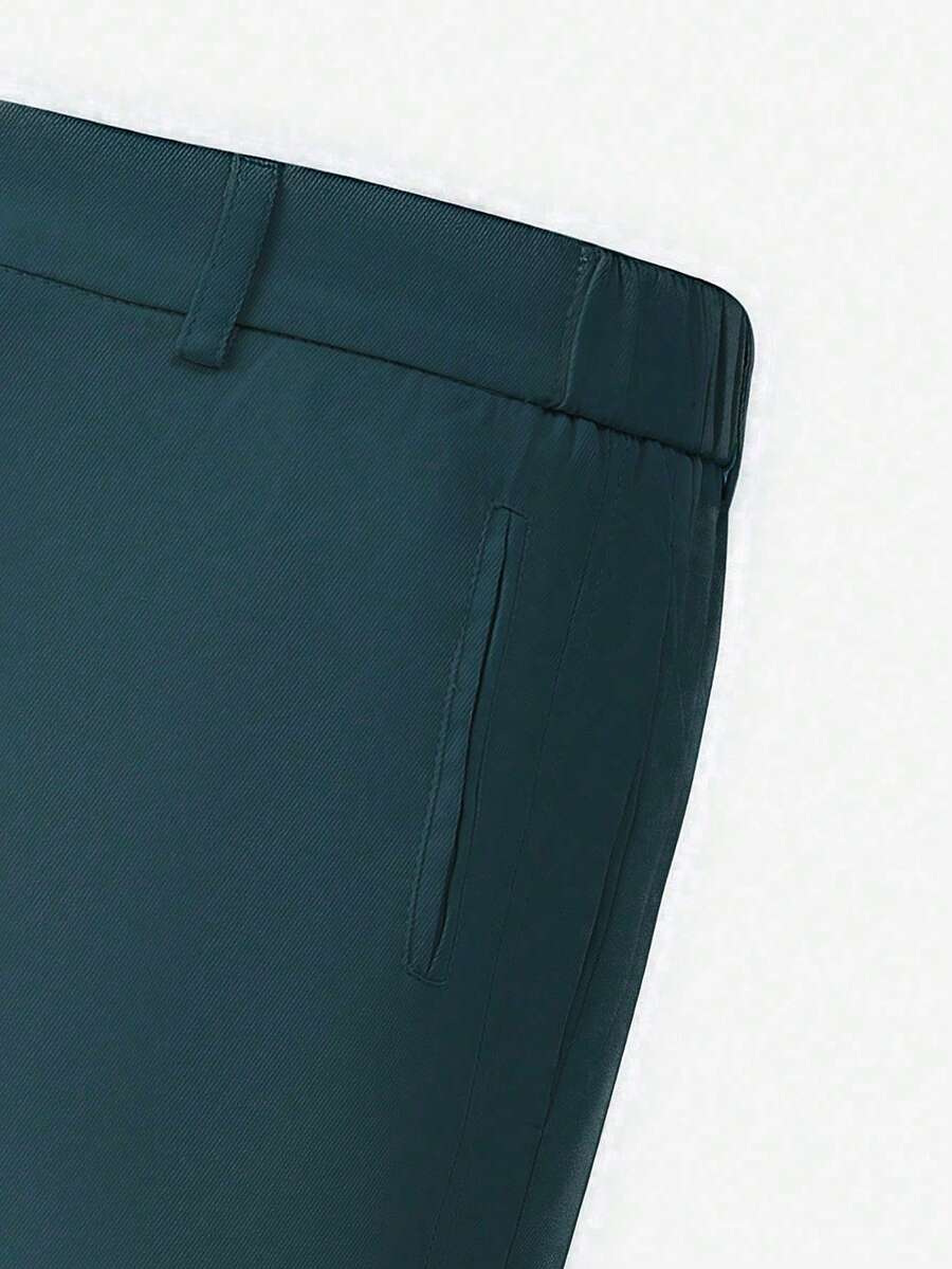 Muške ležerne pantalone za posao jednobojne sa kosim džepovima