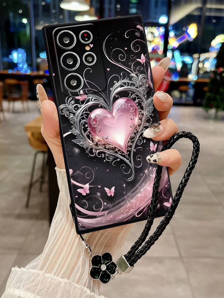 Metalna futrola za telefon sa legurom u obliku srca, kompatibilna sa Samsung S23, S24, S25, S24 Plus, S25 Plus, A56 A36 A26 / za A134G A22 A21S A514G A52